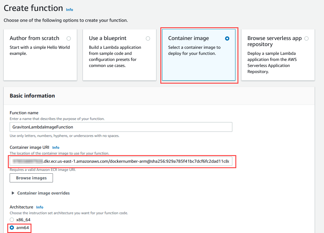Create function from image