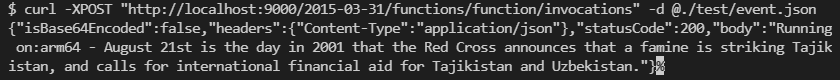 docker run response
